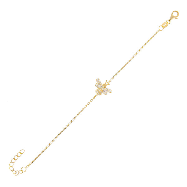FS0069 925 Sterling Silver Bee Zircon Bracelet