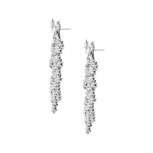 FE0271 925 Sterling Silver Large Flower Cluster Earrings