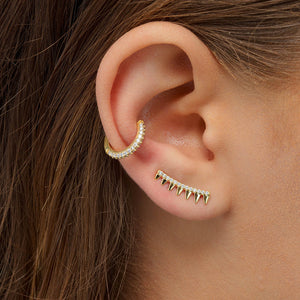 FE0495 925 Sterling Silver Spike Earrings with zircon