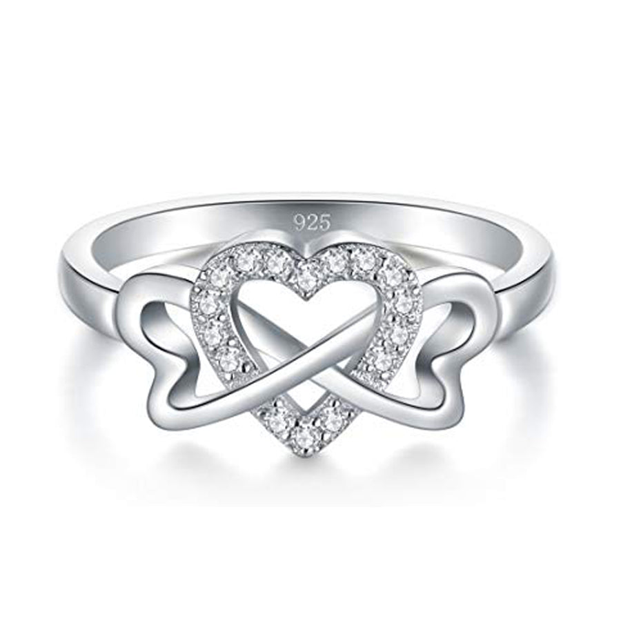 GG1023 925 Sterling Silver Infinite Love heart Ring