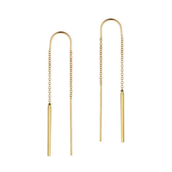 FE0062 925 Sterling Silver Feather Threader Earrings