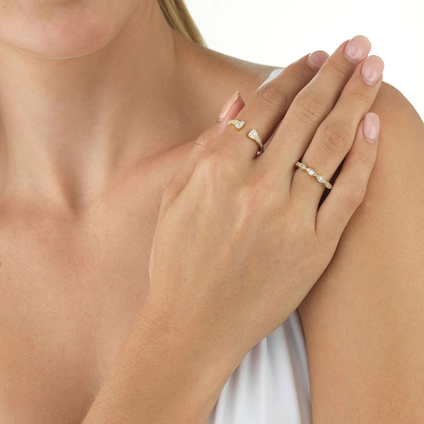 FJ0157 925 Sterling Silver Crystal Ring