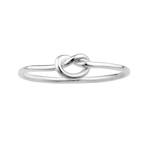 FJ0013 925 Sterling Silver Love Knot Ring