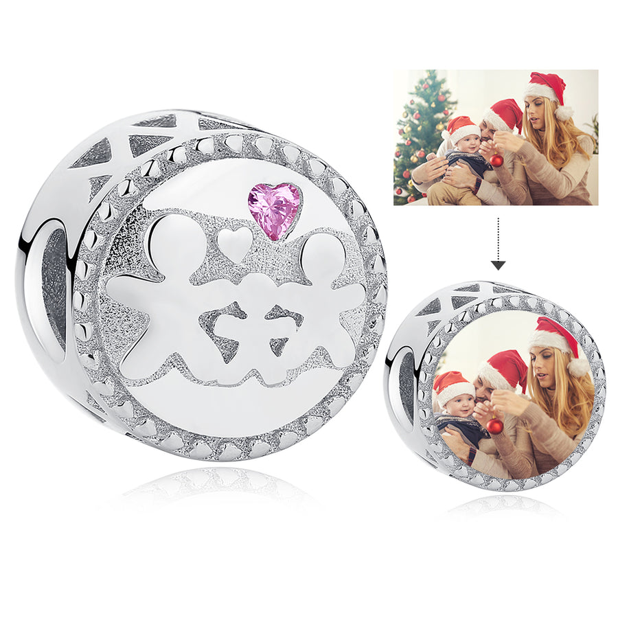 XPPY1071 925 Sterling Silver Family Love photo charms