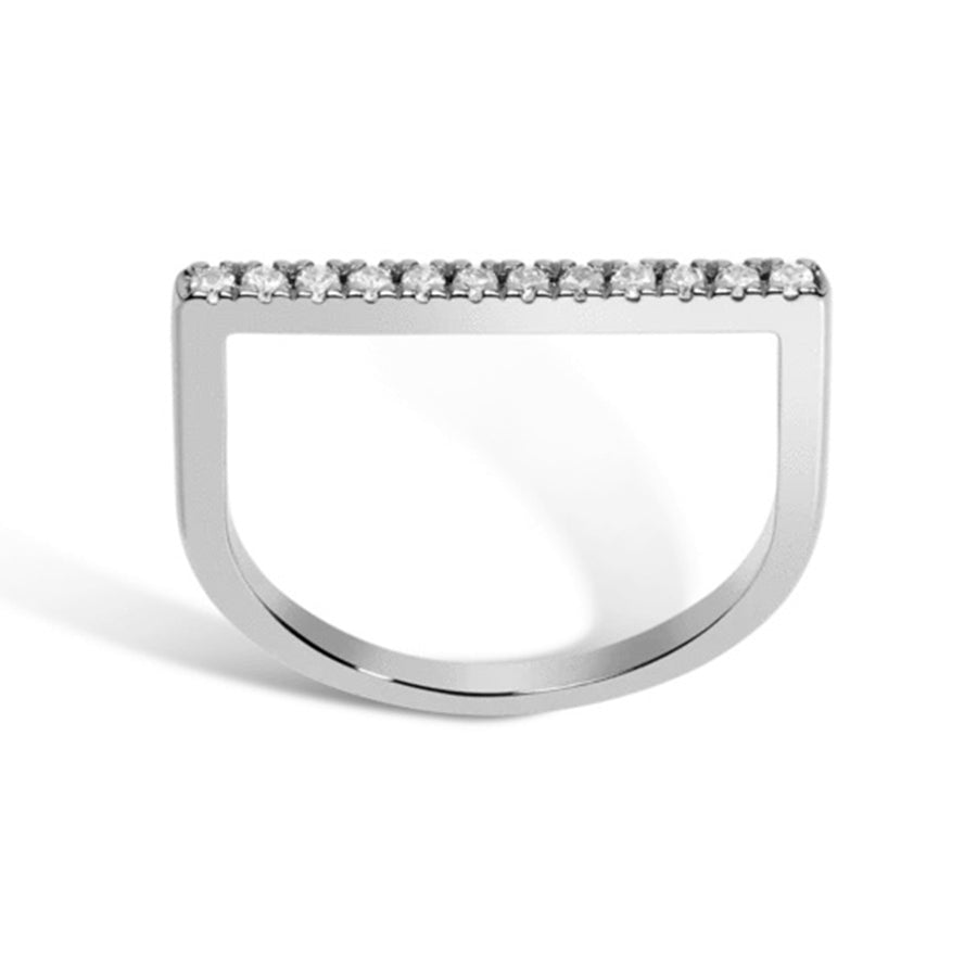 FJ0067 925 Sterling Silver U shape bar ring