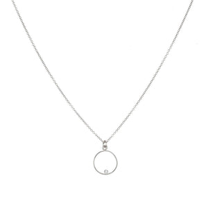 FX0007 925 Sterling Silver Circle Pendant Necklace