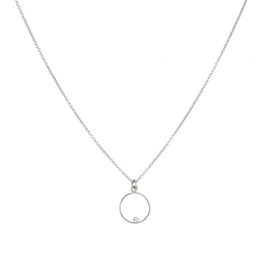 FX0007 925 Sterling Silver Circle Pendant Necklace