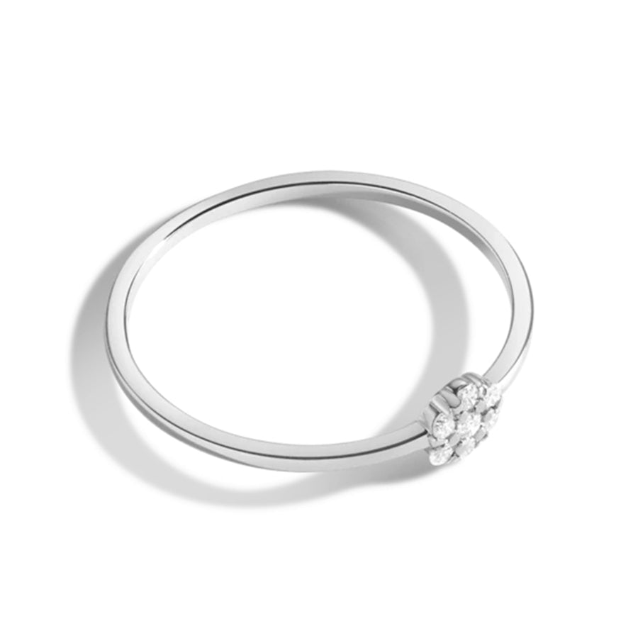 FJ0052 925 Sterling Silver Diamond Cluster Ring