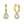 FE0292 925 Sterling Silver Gold Topaz Hoop Earrings
