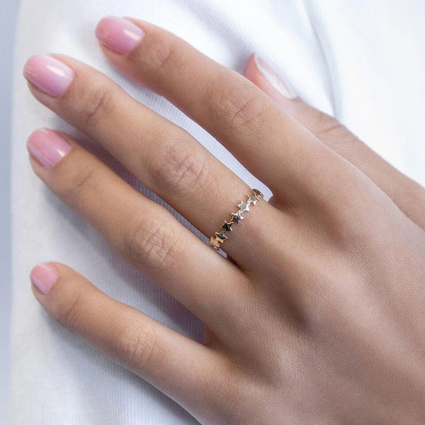 FJ0165 925 Sterling Silver Star Ring