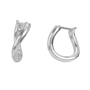 FE0751 925 Sterling Silver Irregular Hoop Earrings