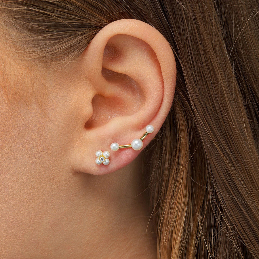 FE0426 925 Sterling Silver Pearl Stud Earrings