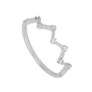 FJ0188 925 Sterling Silver Wavy Shape Ring