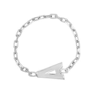 FJ0161 925 Sterling Silver Letter A Chain Ring