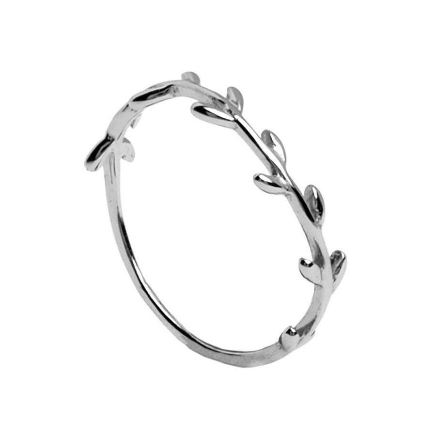 FJ0195 925 Sterling Silver Leaf Ring