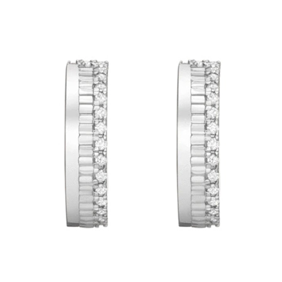 FE0273 925 Sterling Silver Diamond Infinity Hoops Earrings