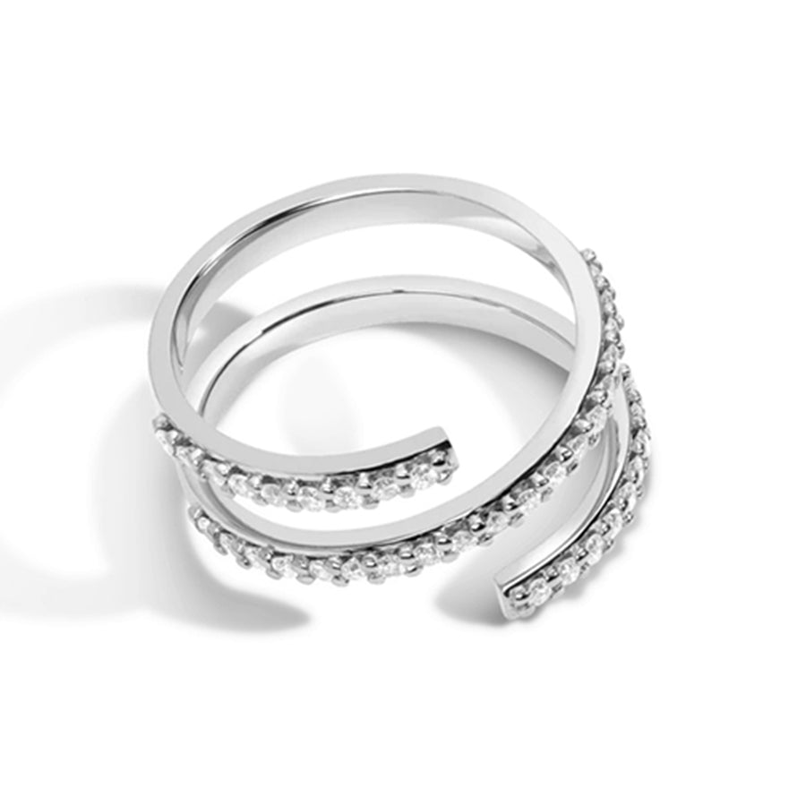 FJ0064 925 Sterling Silver Zircon Wrap Ring