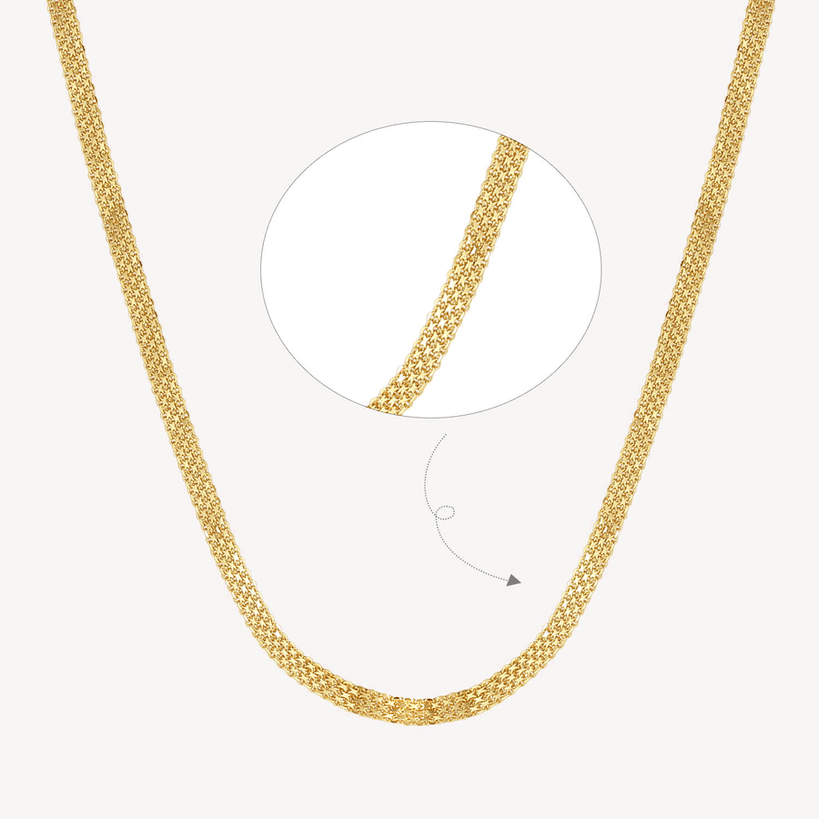 FX0798 925 Sterling Silver Width Flat Necklace