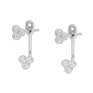 FE0646 925 Sterling Silver Diamond Stud Earrings