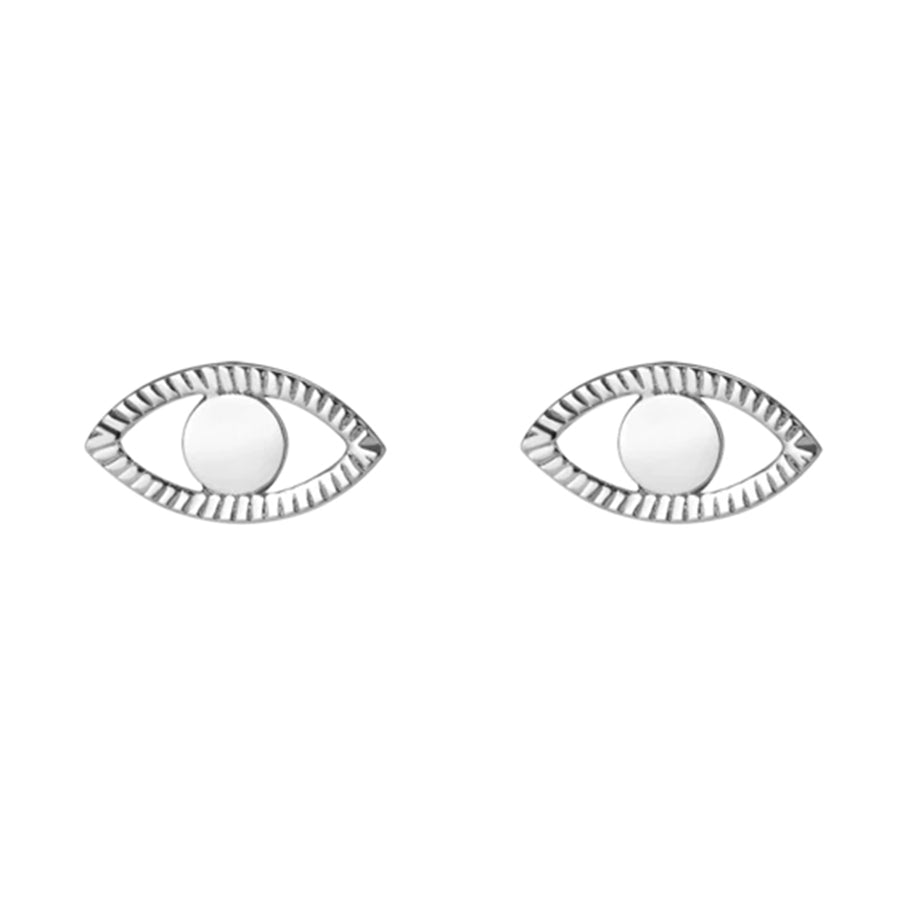 FE0261 925 Sterling Silver Infinity Evil Eye Earrings