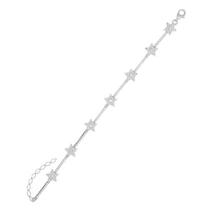 FS0061 925 Sterling Silver Star Zircon Bracelet