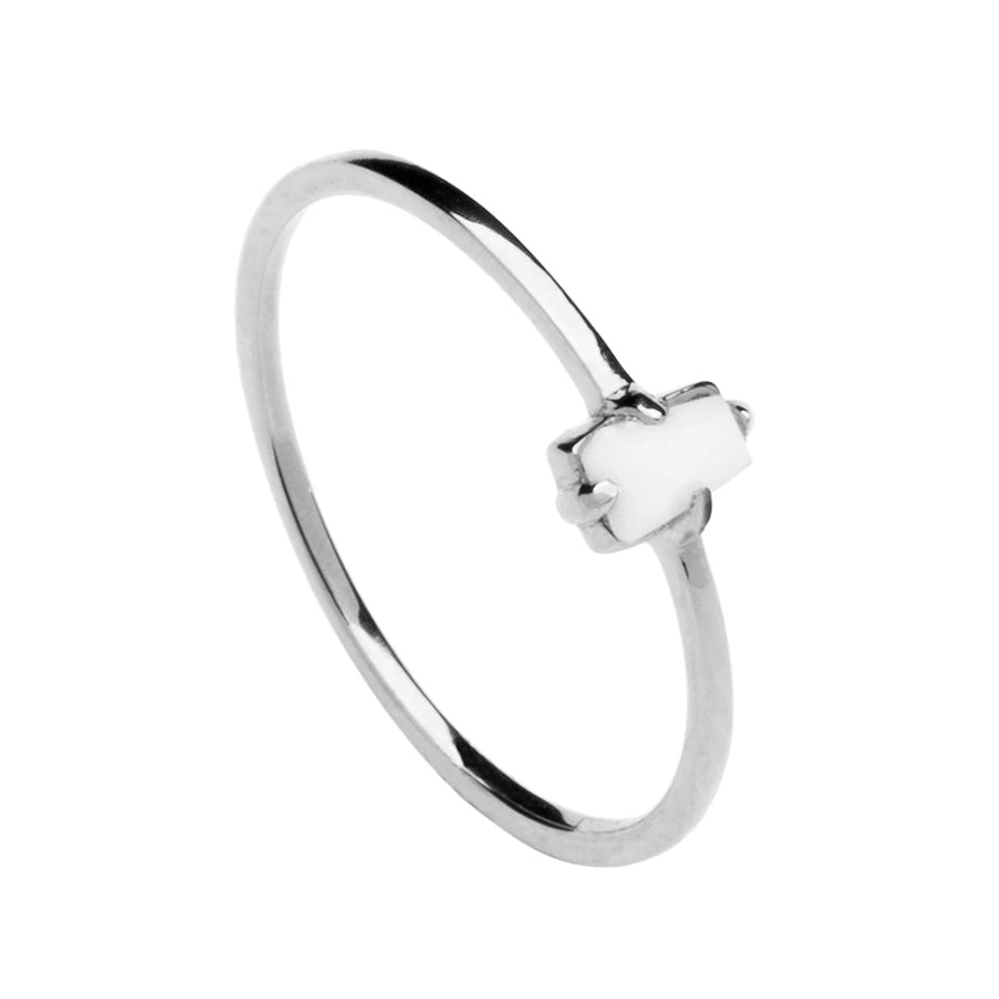FJ0234 925 Sterling Silver Single Crystal Ring