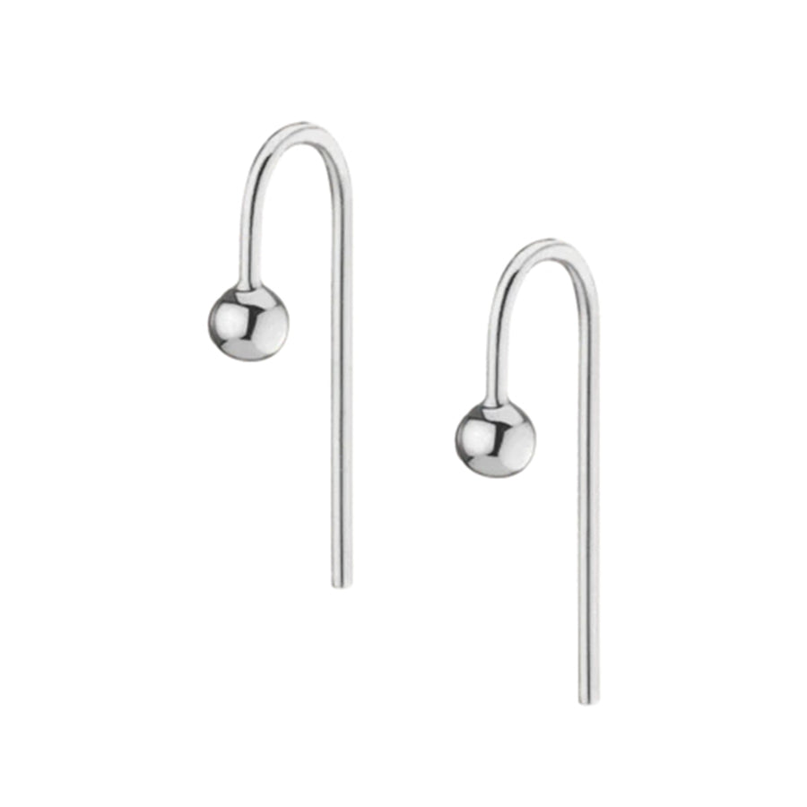 FE0248 925 Sterling Silver Short Gold Ball Hook Earrings