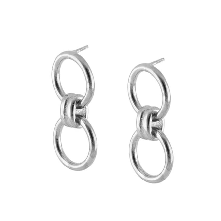 FE0664 925 Sterling Silver Chain Stud Earrings