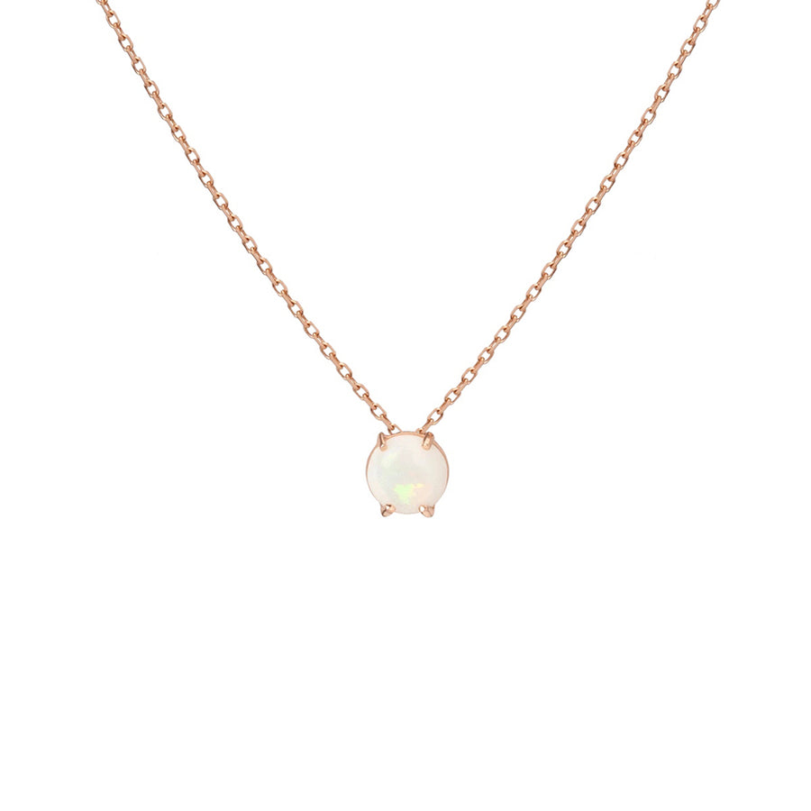 FX0093 925 Sterling Silver Simple Opal Necklace