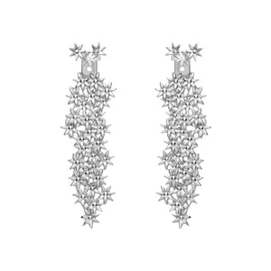 FE0271 925 Sterling Silver Large Flower Cluster Earrings