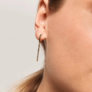 FE0673 925 Sterling Silver Black Zircon Dangle Earrings