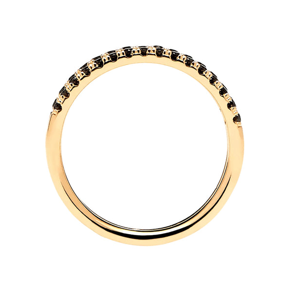 FJ0202 925 Sterling Silver Black Zircon Ring