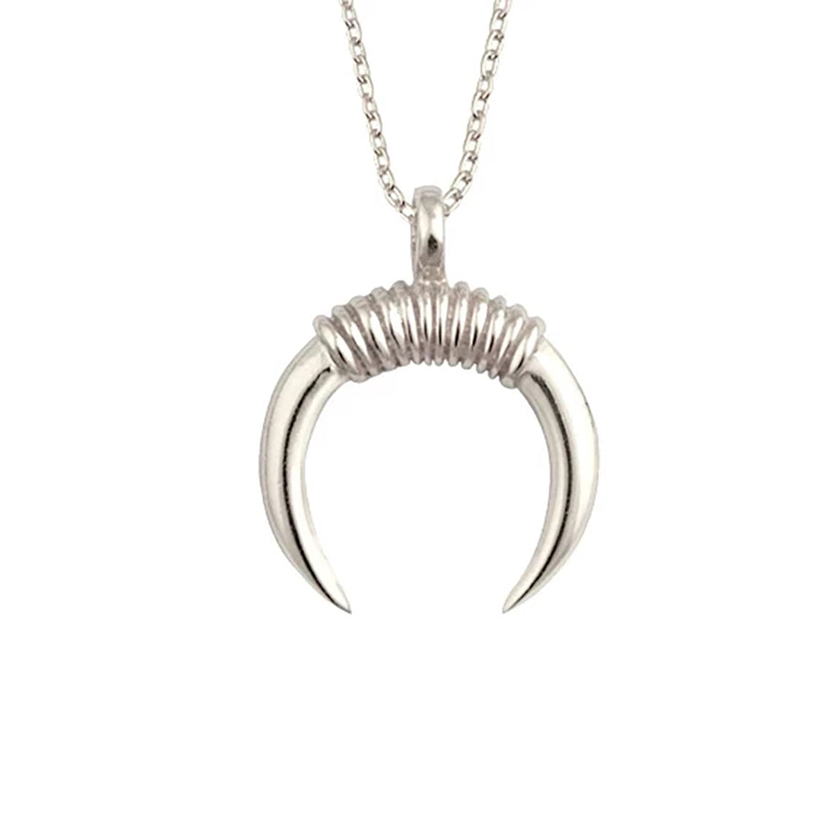 FX0030 925 Sterling Silver bohemian horn necklace