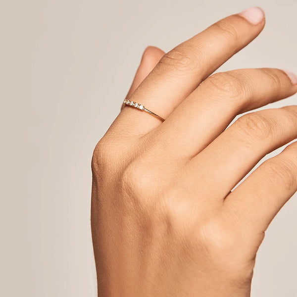 FJ0216 925 Sterling Silver Diamond Bar Ring