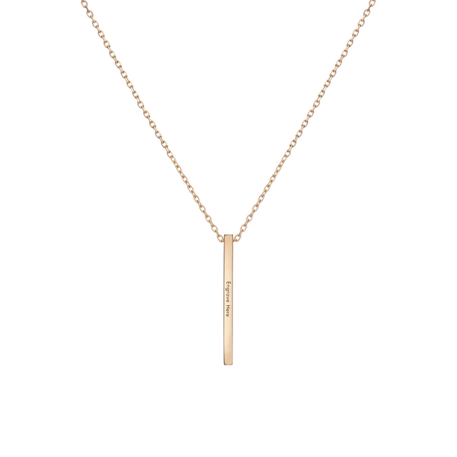 FX0083 925 Sterling Silver Short Gold Bar Drop Necklace