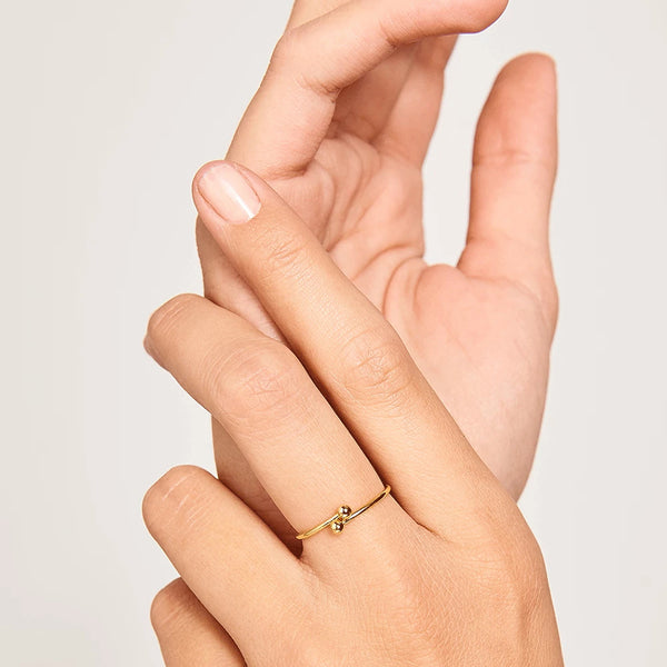 FJ0210 925 Sterling Silver Double Ball Ring