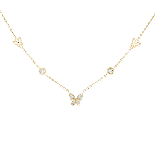 FX0243 925 Sterling Silver Butterfly Necklace