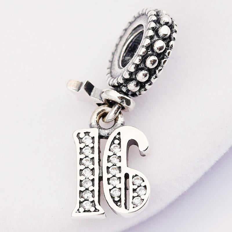 XX0001_16 925 Sterling Silver 16 Years Old Souvenir Charm
