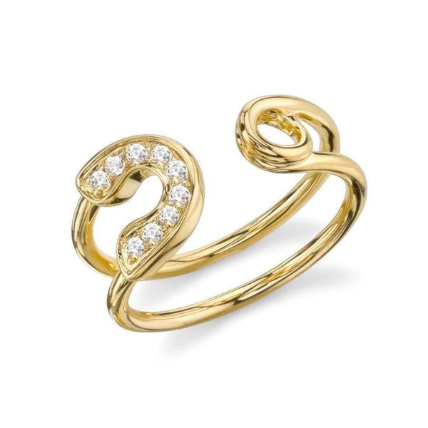 FJ0025 925 Sterling Silver Safety Pin Ring