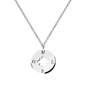 FX0262 925 Sterling Silver Compass Necklace