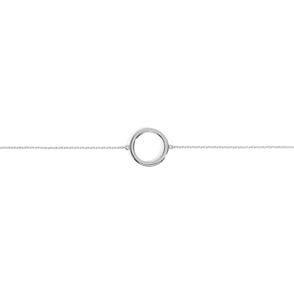 FS0007 925 Sterling Silver Simple Circle Round Bracelet