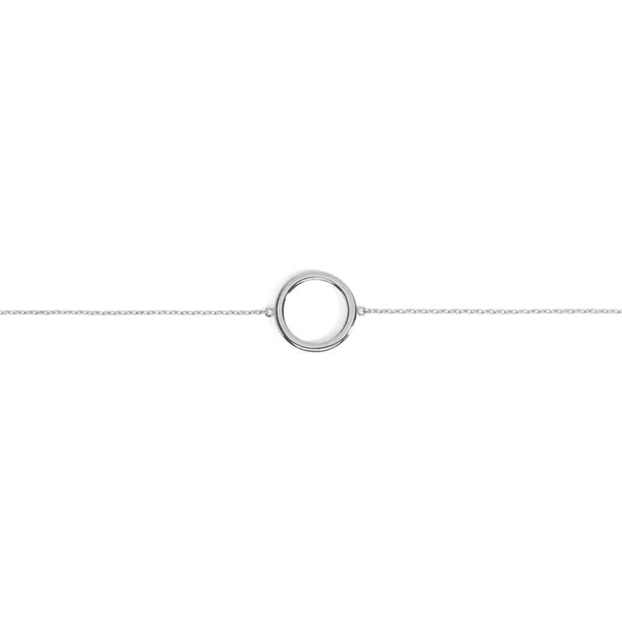 FS0007 925 Sterling Silver Simple Circle Round Bracelet