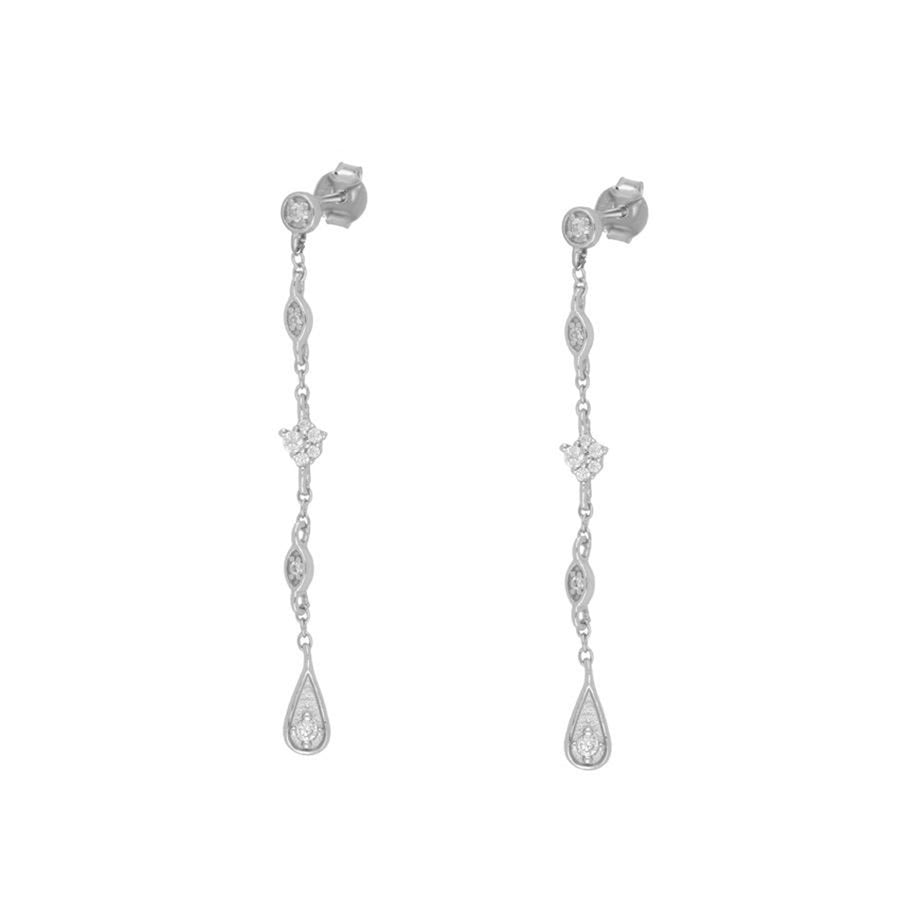 FE0641 925 Sterling Silver Teardrop Dangle Earrings