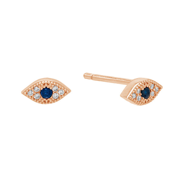 FE0578 925 Sterling Silver Evil Eye Stud Earrings