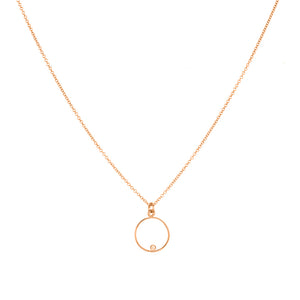 FX0007 925 Sterling Silver Circle Pendant Necklace