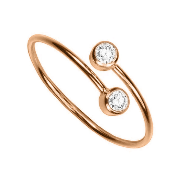 FJ0019 925 Sterling Silver Zircon Open Ring