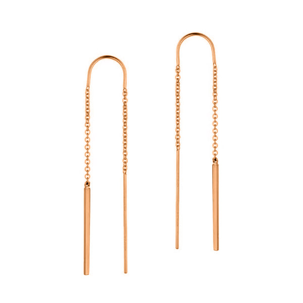 FE0062 925 Sterling Silver Feather Threader Earrings