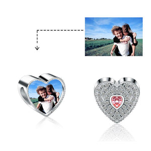 XP1002 925 Sterling Silver Heart Personalized Photo Charm