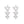FE0312 925 Sterling Silver Crystal Triangle Earrings