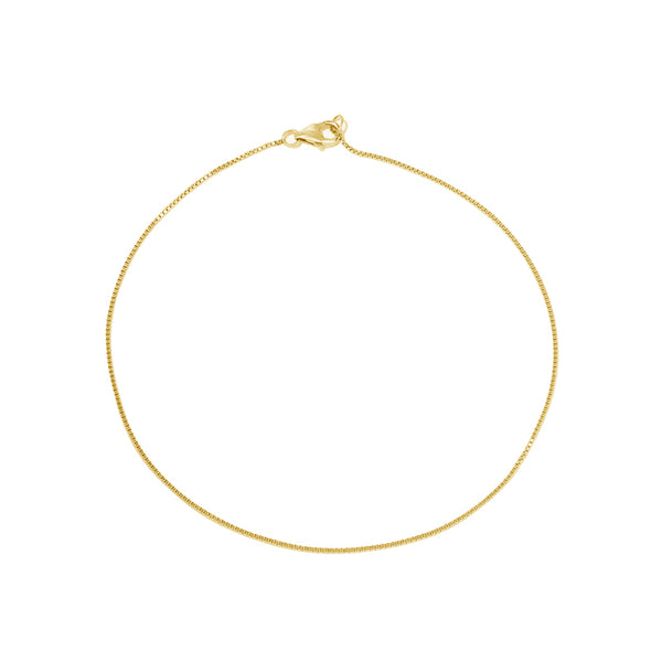 FA0013 925 Sterling Silver Box Chain Anklet
